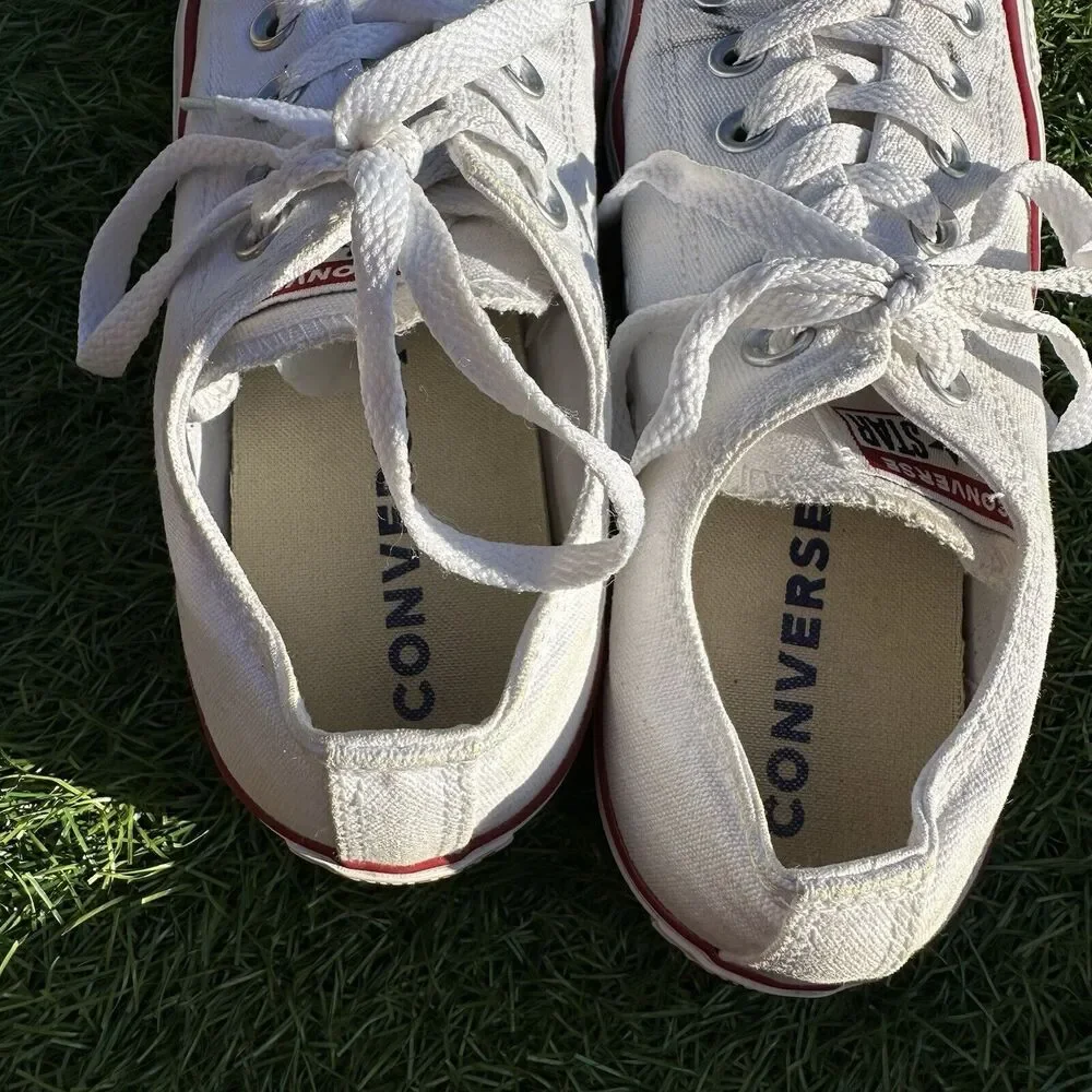 Converse Shoes Mens Size 6‎ Low Top Unisex All Star White Casual Sneakers - Picture 9 of 11